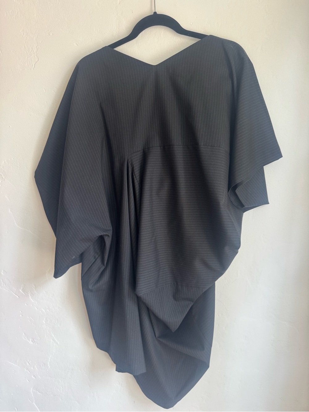 Junya Watanabe Charcoal Pinstriped Draped Tunic